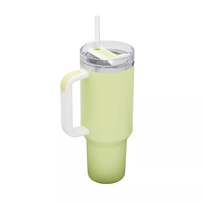 Lifestyn 40oz Insulated Travel Tumbler with Handle & Straw – Green