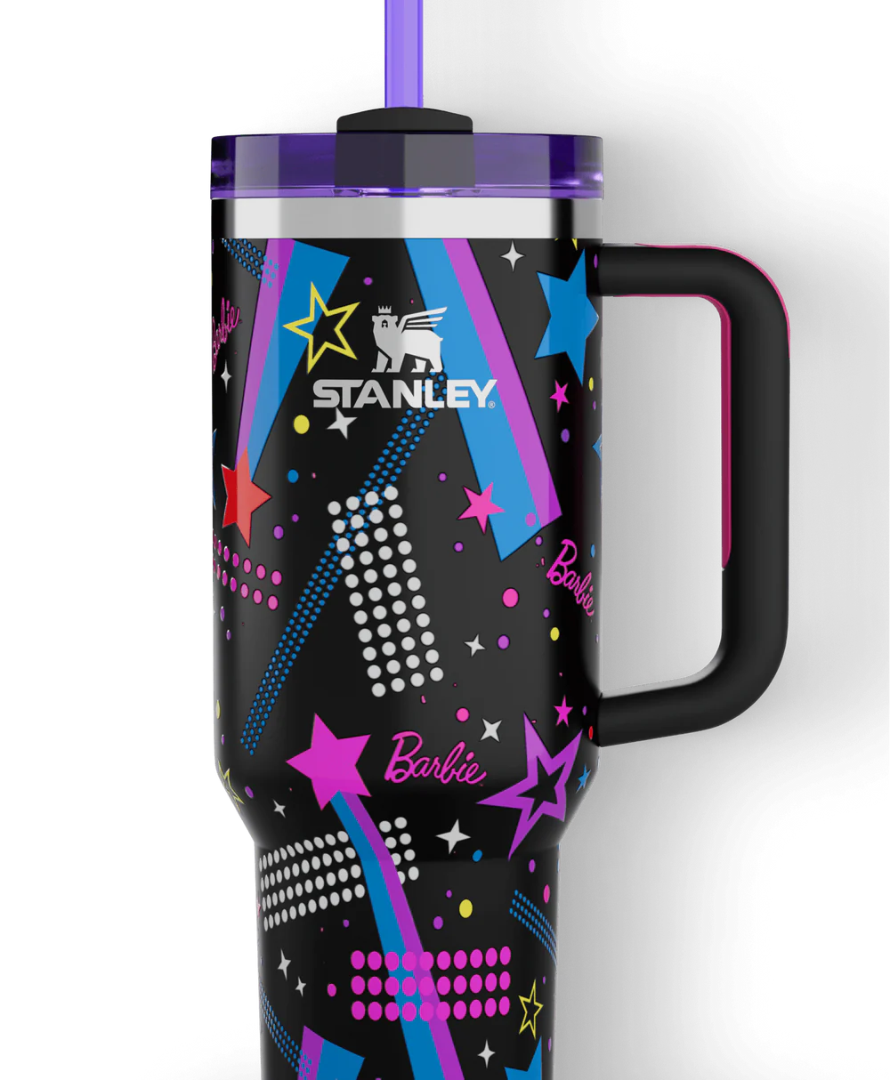 Lifestyn Black Star Insulated Travel Tumbler with Handle & Straw