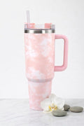 Lifestyn Marble Insulated Travel Tumbler with Handle & Straw