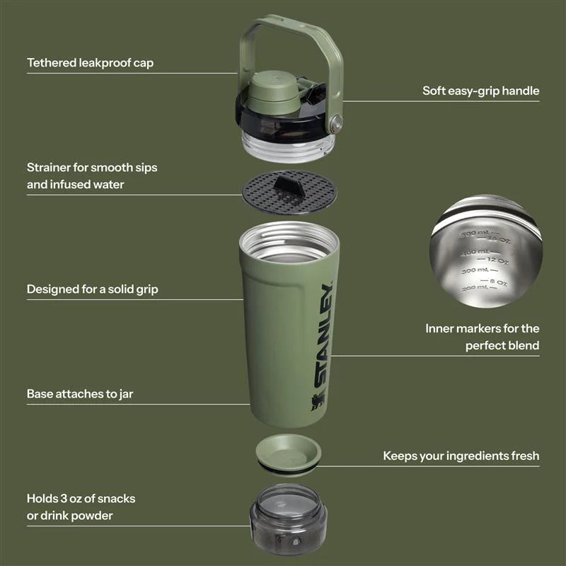 LifeStyn Active Vacuum Insulated Shaker Bottle – Dried Pine