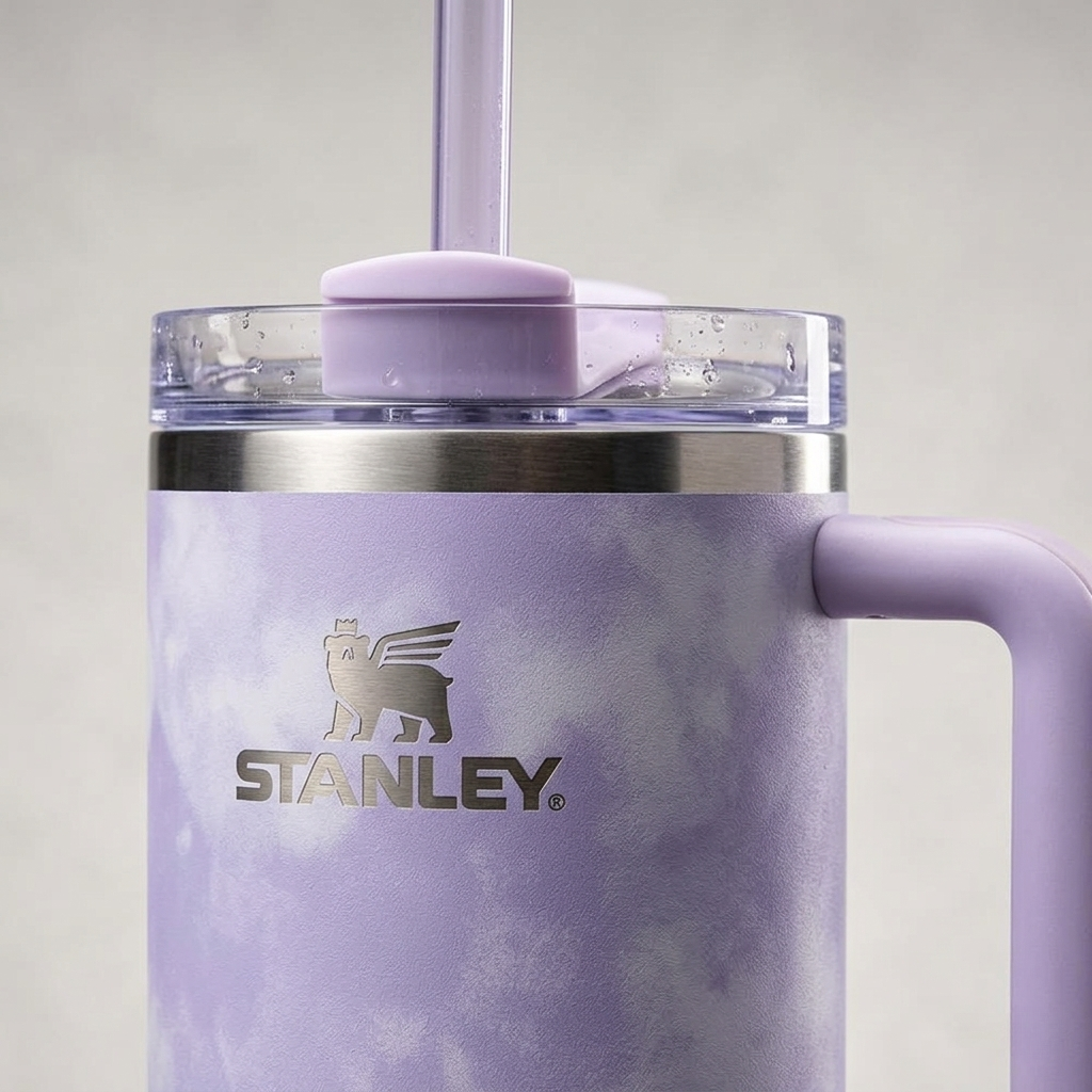 Lifestyn Marble Insulated Travel Tumbler with Handle & Straw