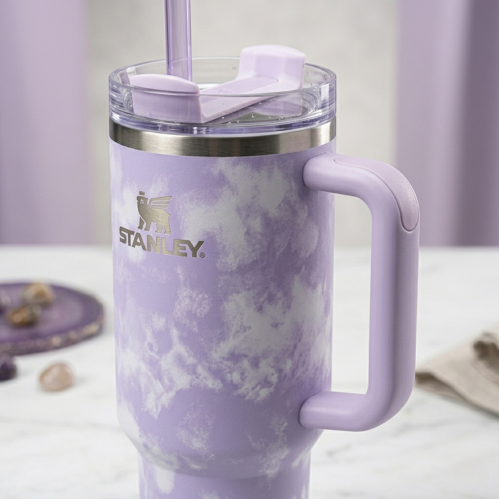 Lifestyn Marble Insulated Travel Tumbler with Handle & Straw