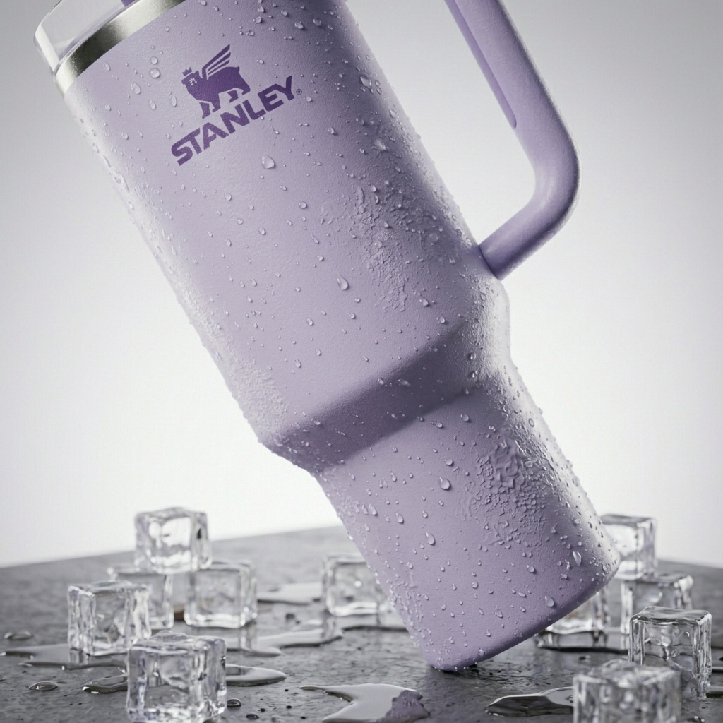 Lifestyn Lavender Insulated Travel Tumbler with Handle & Straw