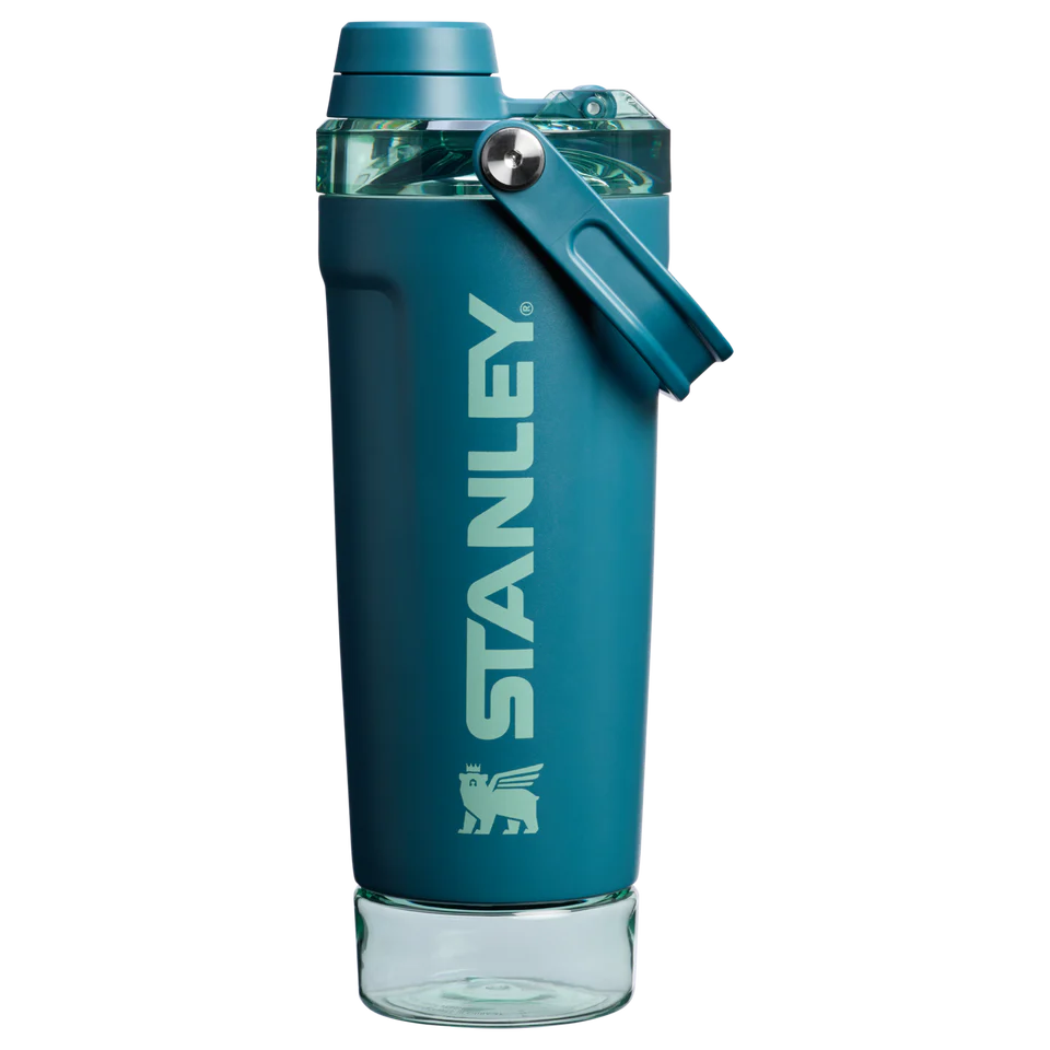 LifeStyn Active Vacuum Insulated Shaker Bottle with Storage Base – Coastal Teal