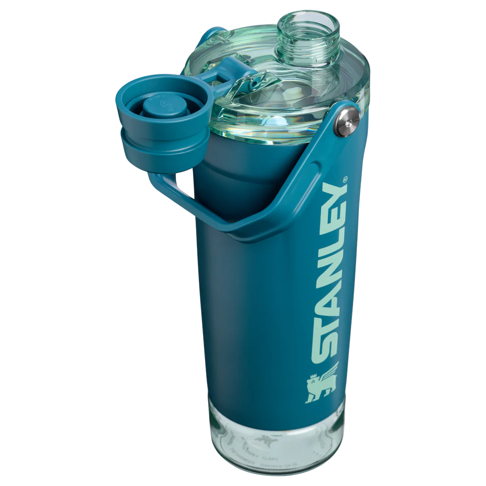 LifeStyn Active Vacuum Insulated Shaker Bottle with Storage Base – Coastal Teal