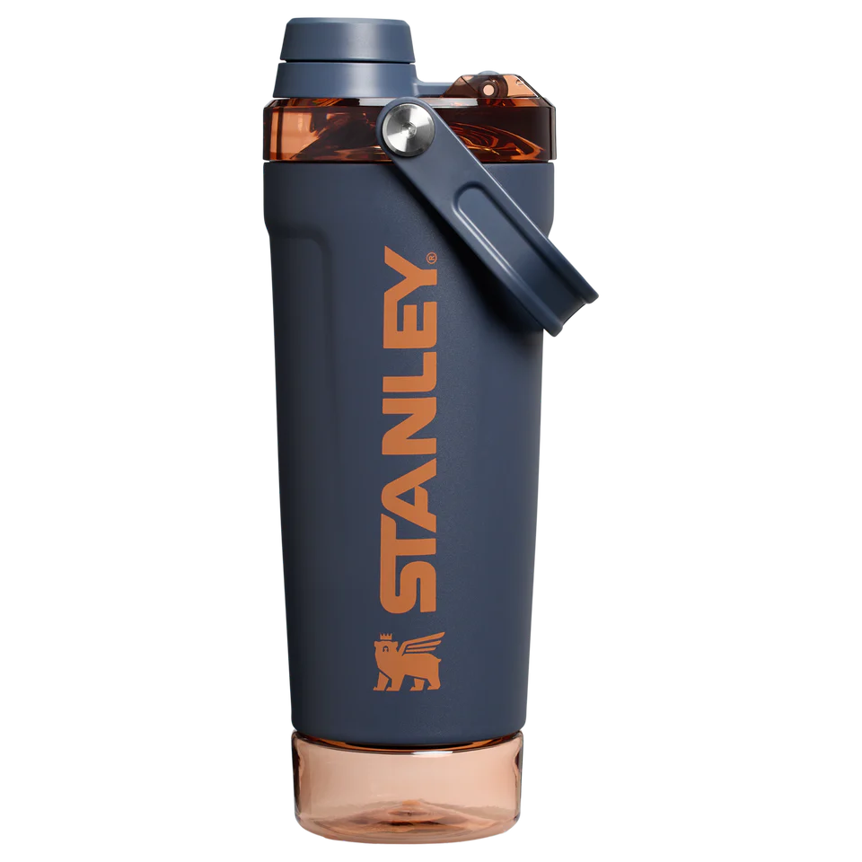 LifeStyn Active Vacuum Insulated Shaker Bottle with Storage Base – Twilight Blue