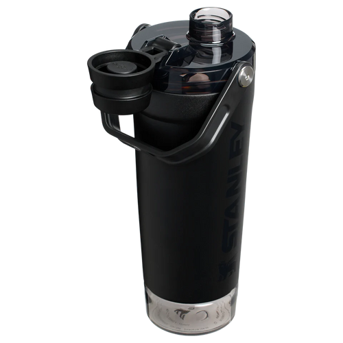 LifeStyn Active Vacuum Insulated Shaker Bottle with Storage Base – Midnight Black