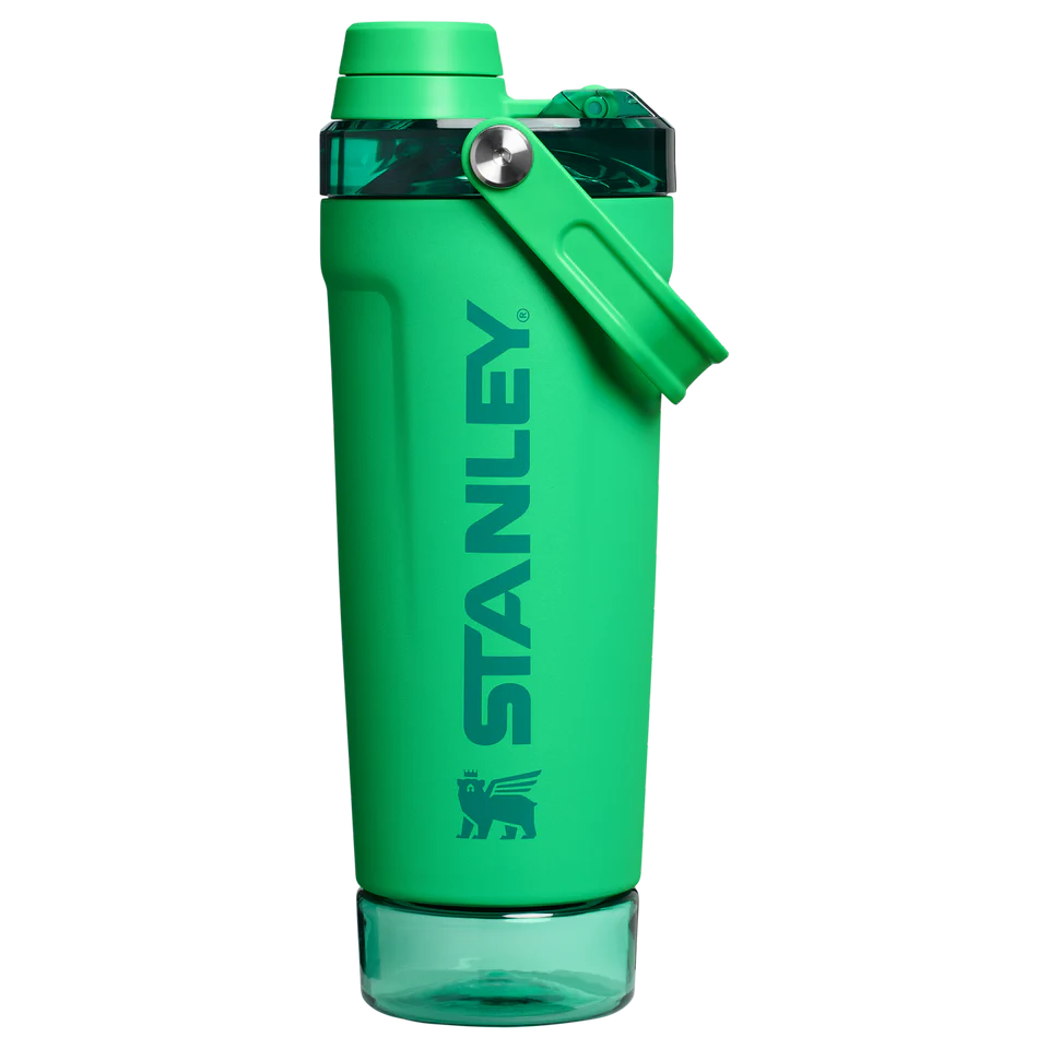 LifeStyn Active Vacuum Insulated Shaker Bottle with Storage Base – Meadow Green