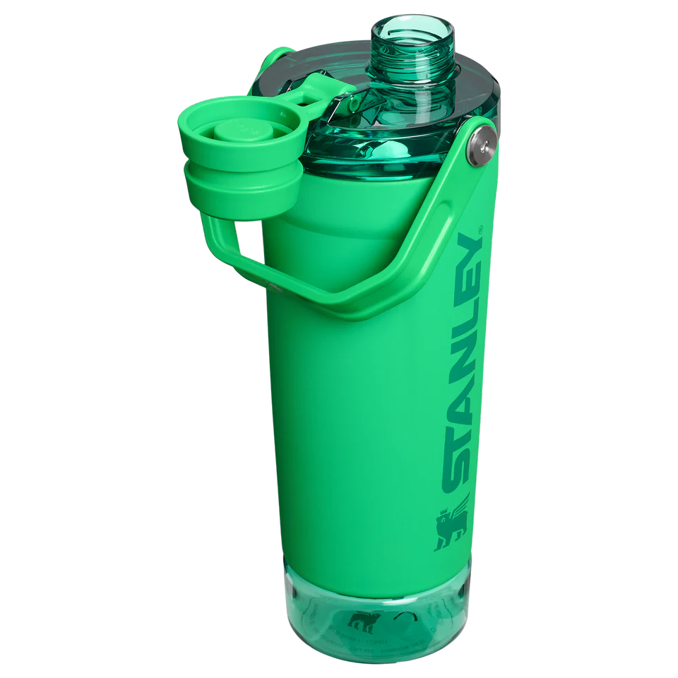 LifeStyn Active Vacuum Insulated Shaker Bottle with Storage Base – Meadow Green