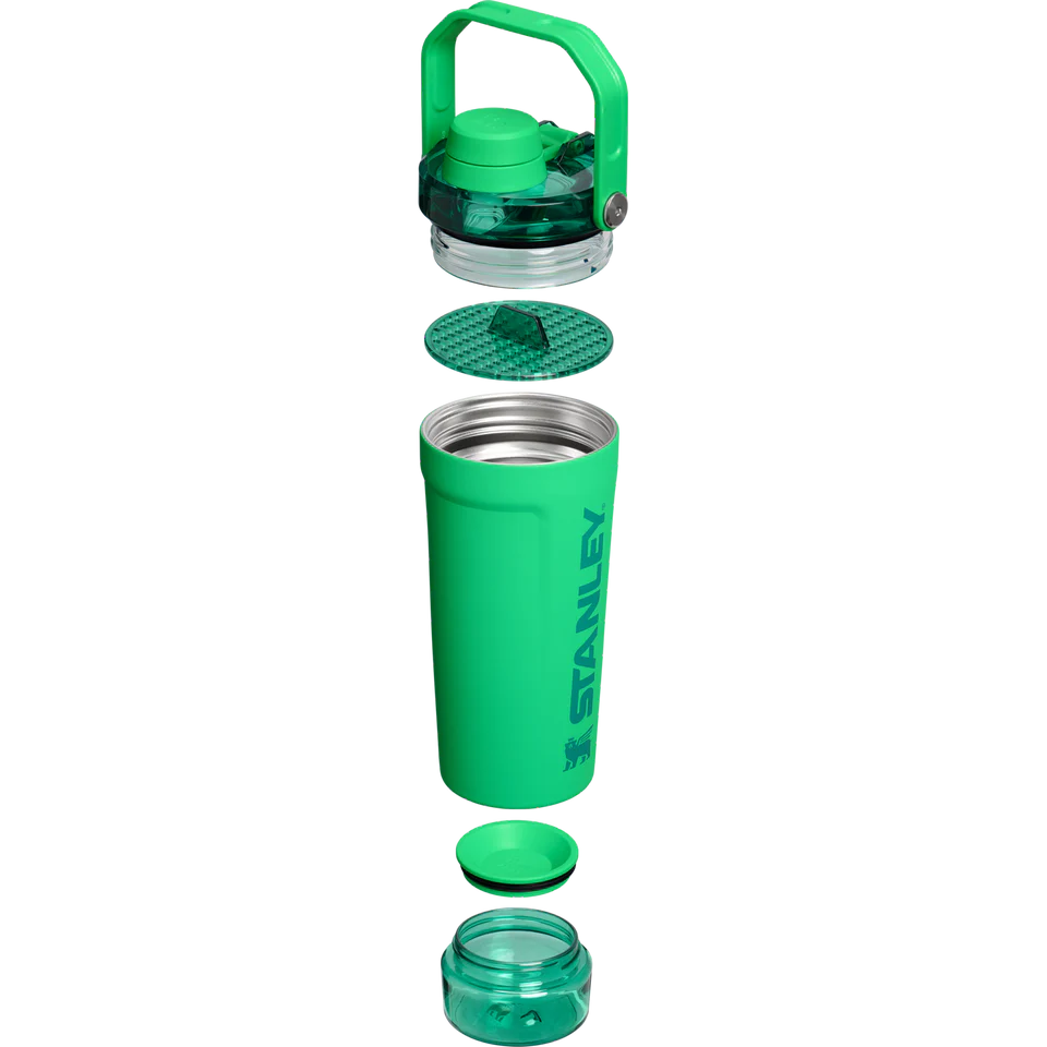 LifeStyn Active Vacuum Insulated Shaker Bottle with Storage Base – Meadow Green