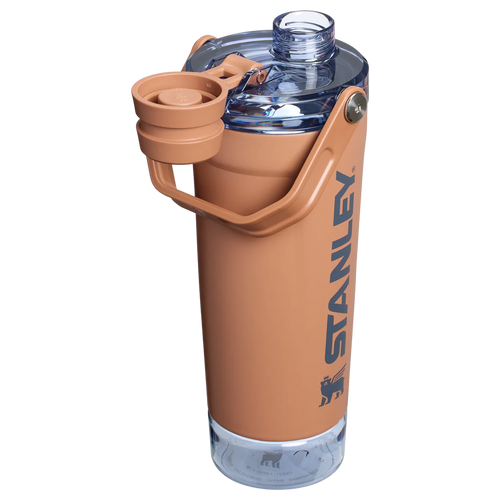 LifeStyn Active Vacuum Insulated Shaker Bottle with Storage Base – Toast Brown