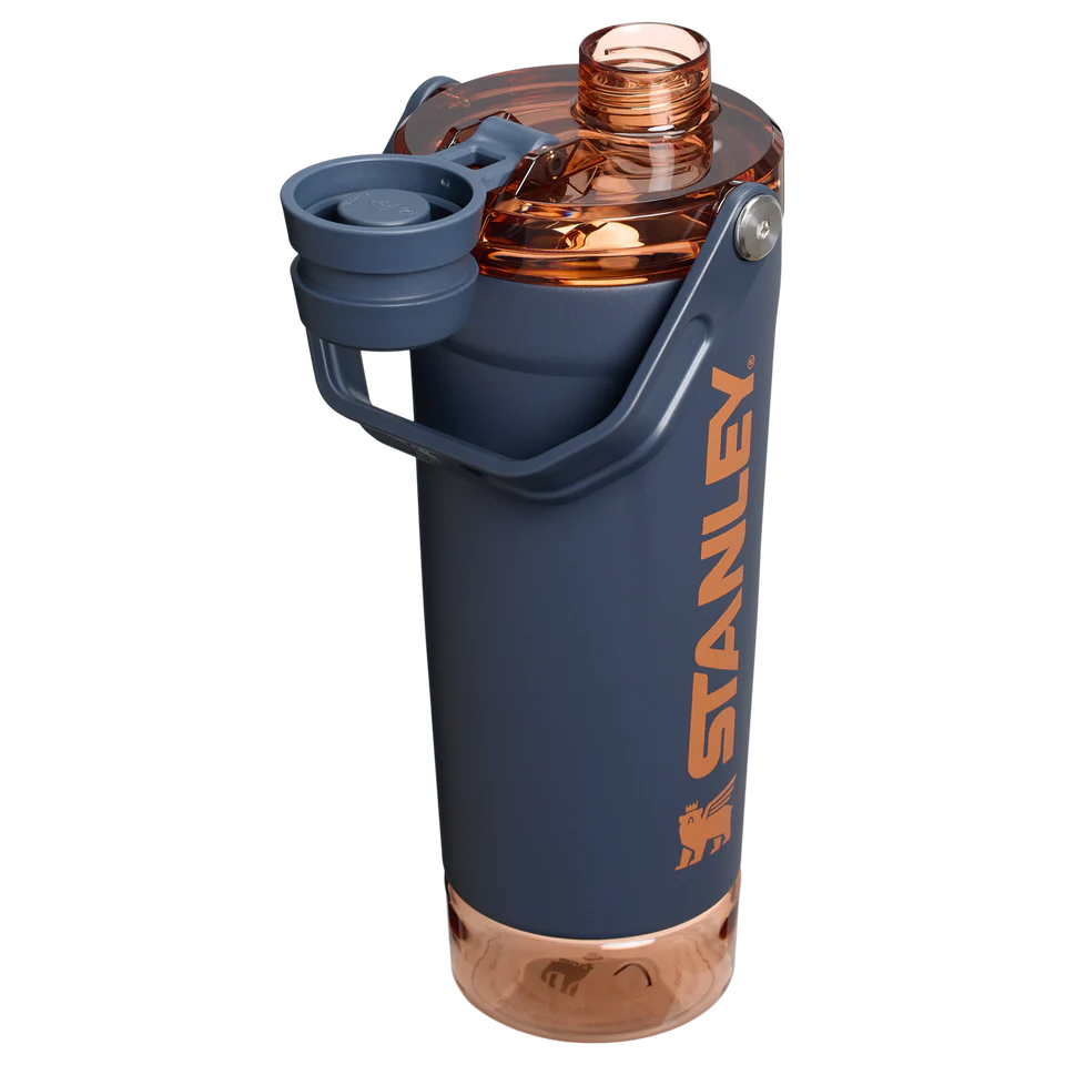 LifeStyn Active Vacuum Insulated Shaker Bottle with Storage Base – Twilight Blue